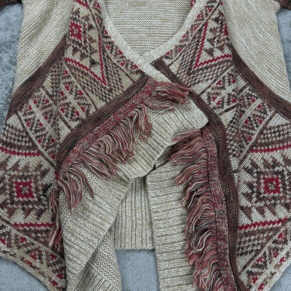 Lucky Brand Women's Open Cardigan Aztec Pattern Size Small Long Sleeve - Picture 4 of 10